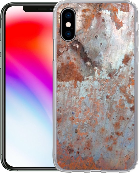 Coque iPhone X - Métal - Rouille - Argent - Coque de téléphone en Siliconen