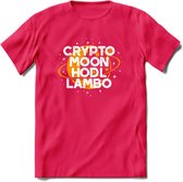 Crypto Moon - T-Shirt Kleding Cadeau | Dames / Heren / Unisex | Bitcoin / Ethereum shirt | Grappig Verjaardag kado | Tshirt Met Print  Prijs - Roze - L