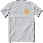 Bit-Coin - Crypto T-Shirt Kleding Cadeau | Dames / Heren / Unisex | Bitcoin / Ethereum shirt | Grappig Beleggen Verjaardag kado | Tshirt Met Print | - Licht Grijs - Gemaleerd - XL