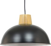 C-Création® Mamuto - Hanglamp - Metaal - Hout - Mat Zwart - Woonkamer - Keuken - Slaapmkamer - Hal