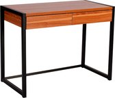 Kamyra® Bureau met Lades - Slaapkamer, Studeerkamer, Woonkamer - Werk, School, Make-up - Hout - 50x100x76- Donker eiken/bruin