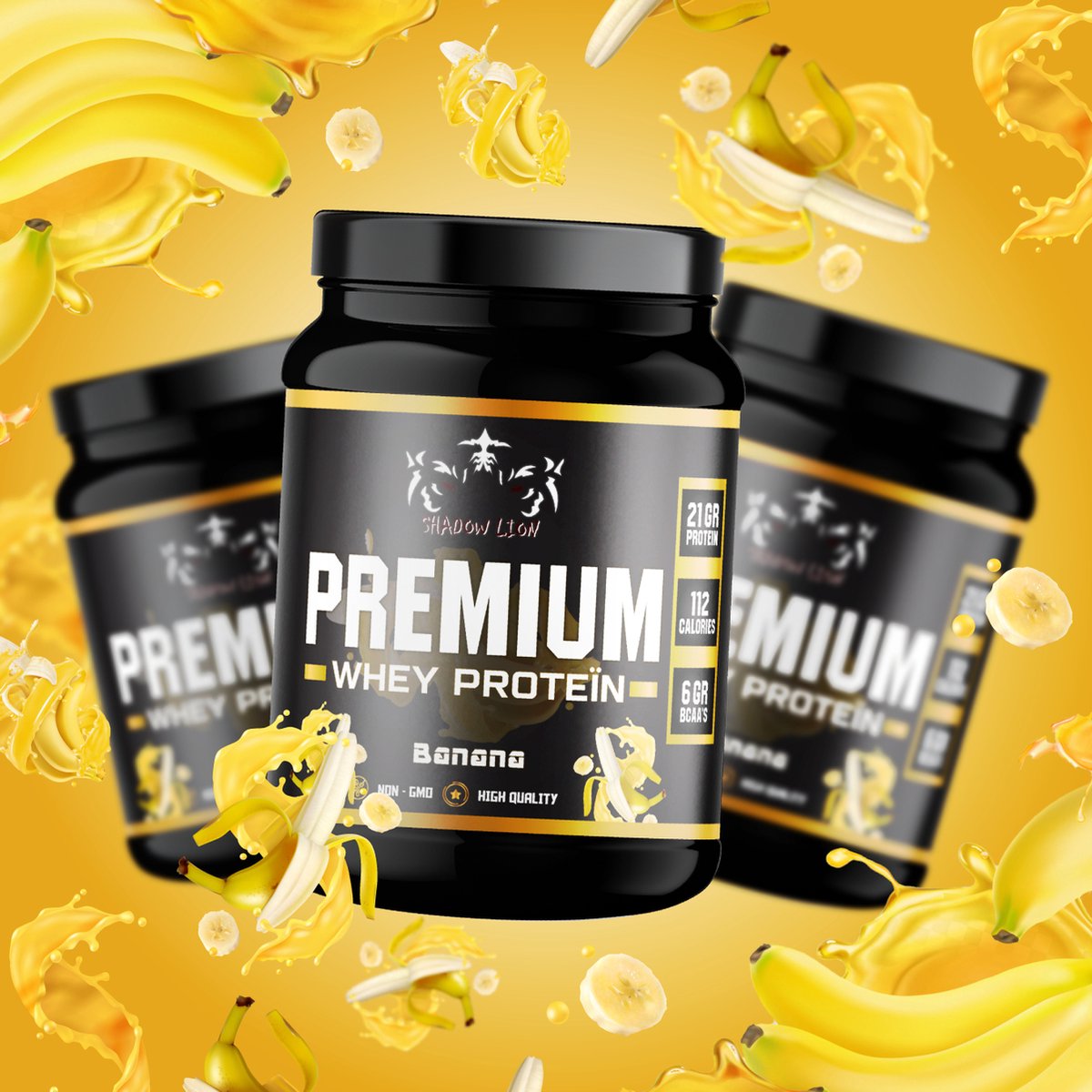 Shadow Lion - Premium Whey Proteïn - Banana - 1 KG