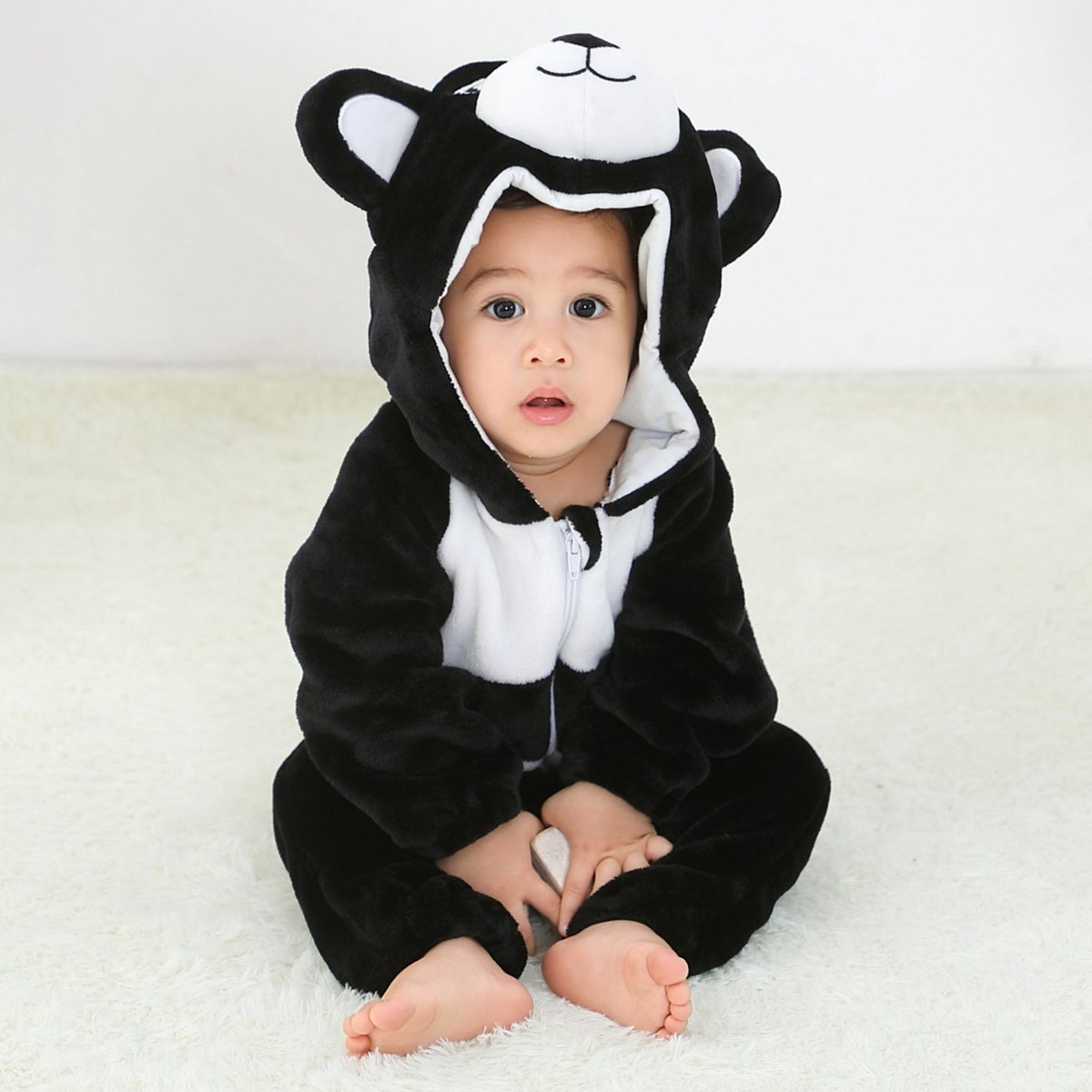 JAXY Baby Onesie - Baby Rompertjes - Baby Pyjama - Baby Pakje - Baby Verkleedkleding - Baby Kostuum - Baby Winterpak - Baby Romper - Baby Skipak - Baby Carnavalskleding - EU 74/80 (label 90) - Hond Zwart — afbeelding 4