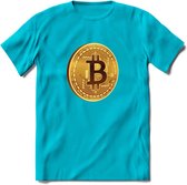 Bitcoin Coin - Crypto T-Shirt Kleding Cadeau | Dames / Heren / Unisex | Bitcoin / Ethereum shirt | Grappig Verjaardag kado | BTC Tshirt Met Print | - Blauw - M