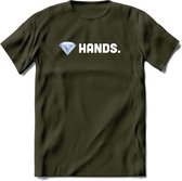 Daimond Hands - Crypto T-Shirt Kleding Cadeau | Dames / Heren / Unisex | Bitcoin / Ethereum shirt | Grappig Verjaardag kado | BTC Tshirt Met Print | - Leger Groen - S