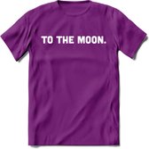 To The Moon - Crypto T-Shirt Kleding Cadeau | Dames / Heren / Unisex | Bitcoin / Ethereum shirt | Grappig Verjaardag kado | BTC Tshirt Met Print | - Paars - M