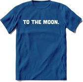To The Moon - Crypto T-Shirt Kleding Cadeau | Dames / Heren / Unisex | Bitcoin / Ethereum shirt | Grappig Verjaardag kado | BTC Tshirt Met Print | - Donker Blauw - 3XL