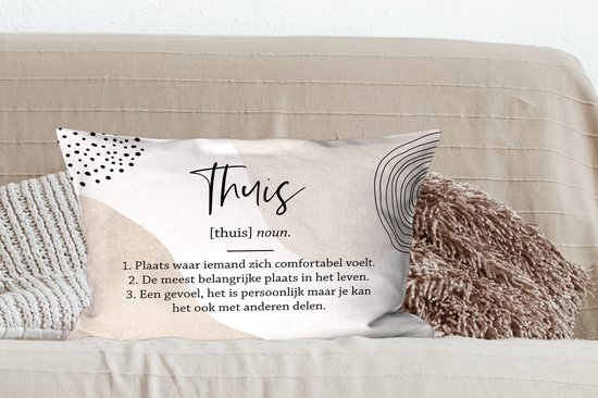 Sierkussens - Kussentjes Woonkamer - 60x40 cm - Thuis - Woordenboek - Spreuken