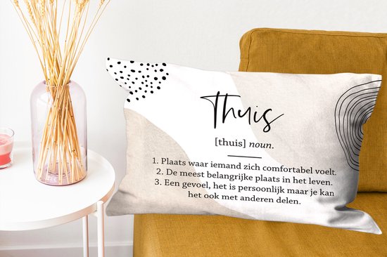 Sierkussens - Kussentjes Woonkamer - 60x40 cm - Thuis - Woordenboek - Spreuken