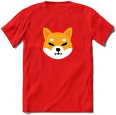 Shiba Inu Coin - Crypto T-Shirt Kleding Cadeau | Dames / Heren / Unisex | Bitcoin / Ethereum shirt | Grappig Verjaardag kado | BTC Tshirt Met Print | - Rood - XXL