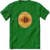 Bitcoin Coin - Crypto T-Shirt Kleding Cadeau | Dames / Heren / Unisex | Bitcoin / Ethereum shirt | Grappig Verjaardag kado | BTC Tshirt Met Print | - Donker Groen - M