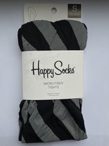 Happy Socks - Panty - Maat S - Grijs- Diagonaal Gestreept