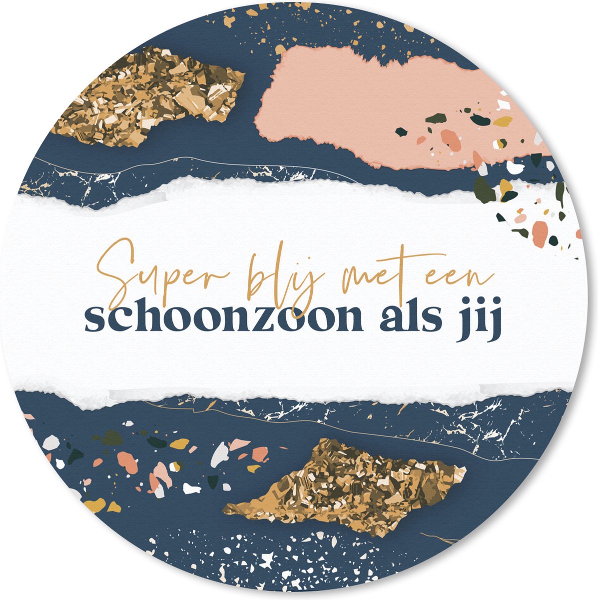 Muismat rond 40x40 cm - Mousepad Zoon - Design - Goud - Luxe - Ronde muismatten