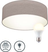 B.K.Licht - Slimme Plafondlamp - Plafonnière - Ø30cm - modern - voor binnen - taupe - met E27 fitting - incl. smart lichtbron