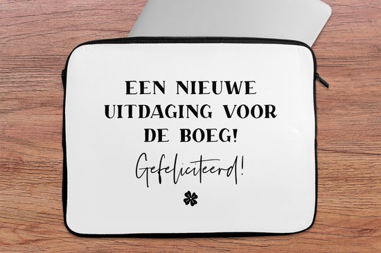 Housse pour ordinateur portable 17 pouces - Citation - Un nouveau défi à relever ! Toutes nos félicitations ! - Proverbes - Housse pour ordinateur portable - Dimensions intérieures 42,5x30 cm