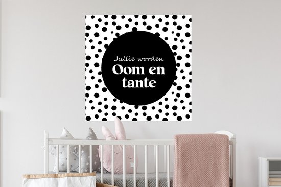 Stickers muraux - 'Tu seras oncle et tante' - Proverbes - Points - Citations - 50x50 cm - Feuille adhésive