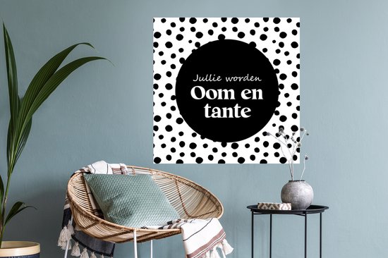 Stickers muraux - 'Tu seras oncle et tante' - Proverbes - Points - Citations - 50x50 cm - Feuille adhésive