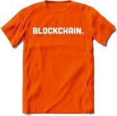 Blockchain - Crypto T-Shirt Kleding Cadeau | Dames / Heren / Unisex | Bitcoin / Ethereum shirt | Grappig Verjaardag kado | BTC Tshirt Met Print | - Oranje - 3XL
