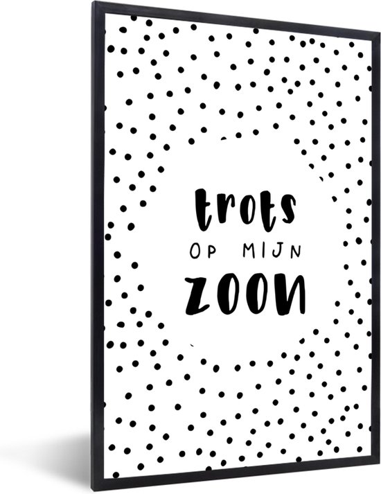 Fotolijst incl. Poster Cadeau Zoon Kinderen Trots op mijn Zoon Spreuk Tekst... bol