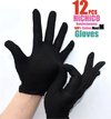 12 Stuks katoenen Handschoen – 12PCS Black Gloves 6 Pairs Soft Cotton Gloves Coin Jewelry Silver Inspection Gloves Stretchable Lining Glove - Handschoenen 100% katoenen Zwart Maat M