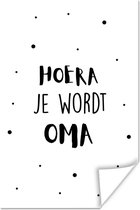 Affiche Proverbes - Citations - 'Hourra tu vas être grand-mère' - 80x120 cm