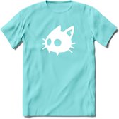 Cat Head - Katten T-Shirt Kleding Cadeau | Dames - Heren - Unisex | Kat / Dieren shirt | Grappig Verjaardag kado | Tshirt Met Print | - Licht Blauw - XL