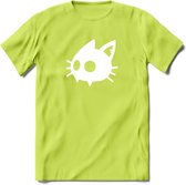 Cat Head - Katten T-Shirt Kleding Cadeau | Dames - Heren - Unisex | Kat / Dieren shirt | Grappig Verjaardag kado | Tshirt Met Print | - Groen - L