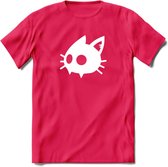 Cat Head - Katten T-Shirt Kleding Cadeau | Dames - Heren - Unisex | Kat / Dieren shirt | Grappig Verjaardag kado | Tshirt Met Print | - Roze - S