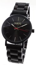 NAYS - Houten Unisex Horloge - Zwart - Classic - Ø 40mm (productvideo)