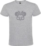 Grijs  T shirt met  "Minnie Mouse Love " print Zilver size XXXXL