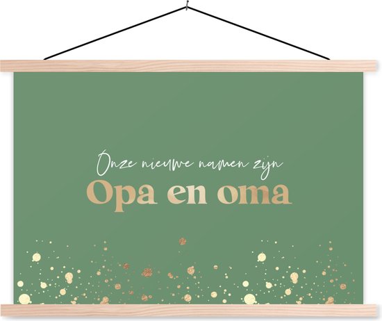 Affiche scolaire - Or - Papi et mamie - Citation - Vert - 150x100 cm - Lattes vierges