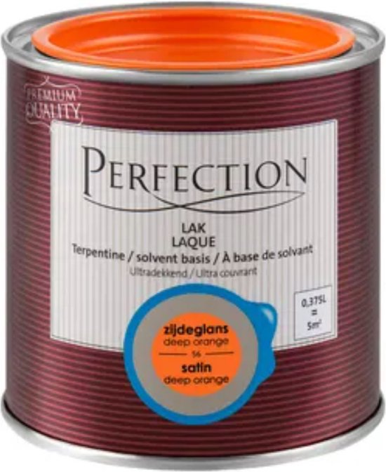 Perfection lak Ultradekkend zijdeglans terpentine basis deep orange verf  375ml | bol.com