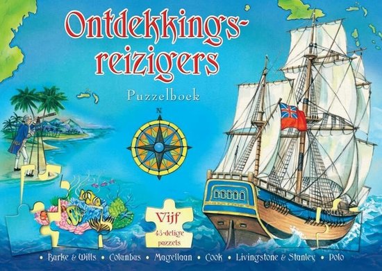 Cover van het boek 'Ontdekkingsreizigers Puzzelboek'