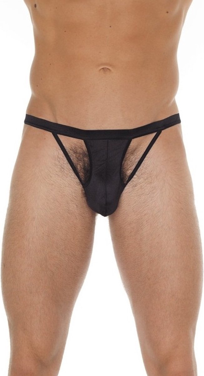 Amorable - Mannen String - Zwart met Open Details - Sexy Mannen Ondergoed - Erotisch