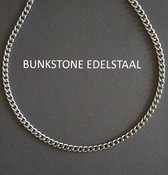 Bunkstone - RVS - Roestvrij stalen ketting - Edelstaal - ketting - Schakel ketting - gourmet / cuba schakel - 60 cm - 5mm
