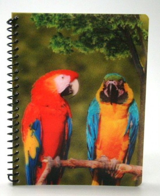 Foto: 3d notebook papegaai bullet journal dagboek 13x17cm