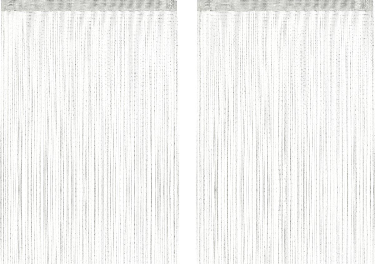 Decoleidenschaft Draadgordijn witte parels 90x220 cm, deurgordijn