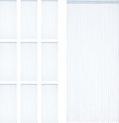 Relaxdays 10x draadgordijn zilver - draadjesgordijn - deurgordijn - slierten 90x245 cm
