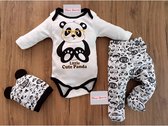 Minibird Baby-Babykleding-Panda-3 Delig- 0-3maanden - Kraamcadeau