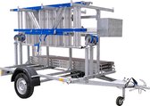 Steigeraanhanger met ALX / AGS Basic rolsteiger 90 x 10,2m wh en  lengte platform