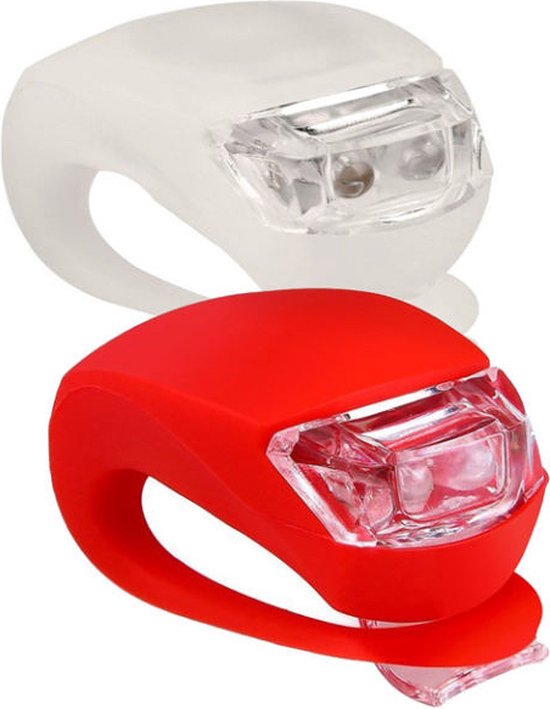 Fietslamp - 2 stuk(s) - Wit - Rood & Wit - Fietsverlichting - Fietslicht - Fietslampjes - Fiets — afbeelding 2