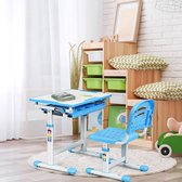 meubelexpert - Kindertafelstoel In hoogte verstelbaar met verstelbare lade Blauw Makkelijk schoon te maken