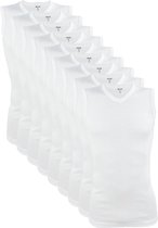 9 stuks SQOTTON A-shirt - V-hals - mouwloos - Wit - Maat L