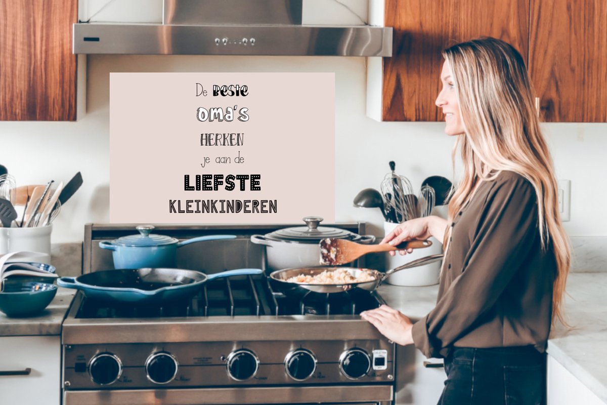 KitchenYeah Spatscherm 80x55 cm - Oma quote - Aluminium thumbnail 5