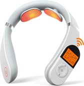 Nekmassageapparaat, SHEON elektrische puls-nekmassageapparaat met warmtefunctie voor pijnverlichting, diep weefsel nekmassageapparaat, 6 standen en 16 intensiteiten