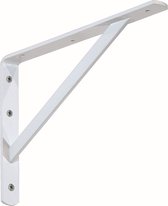 Bronea - 1x Plankdrager met schoor 30 x 20 cm WIT | Schapdrager | Wandsteunen | Industriele plankdragers | Wandplankdragers