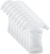 9 stuks SQOTTON V-hals T-shirt - Wit - Maat XXL