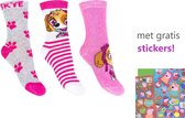 PAW Patrol Sokken | 3 Paar | Meisjes | Maat 23-26 | Pootjes | Met Gratis Stickers!