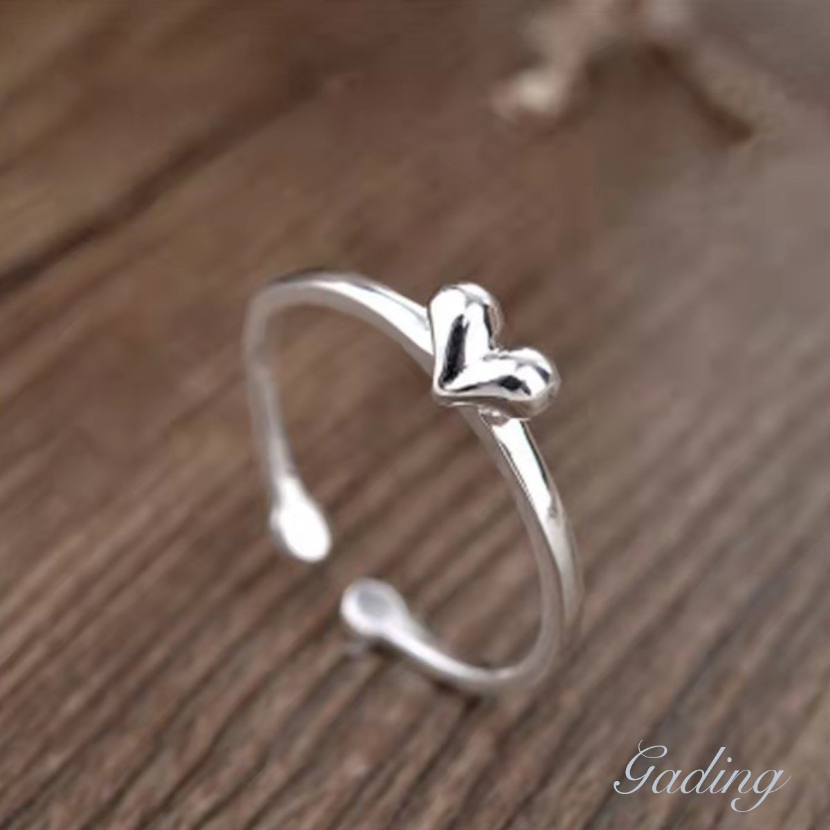 Gading® dames Ring met hartje- one size ring-valentijn cadeautje voor haar