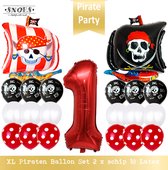 Cijfer Ballon Hoera 1 Jaar * Snoes * Piraten Thema * Piratenschip * Thema Pakket * Verjaardag Kinderverjaardag * Verjaardagfeest * Decoratie Ballonnen nummer 1 * 1 Jaar